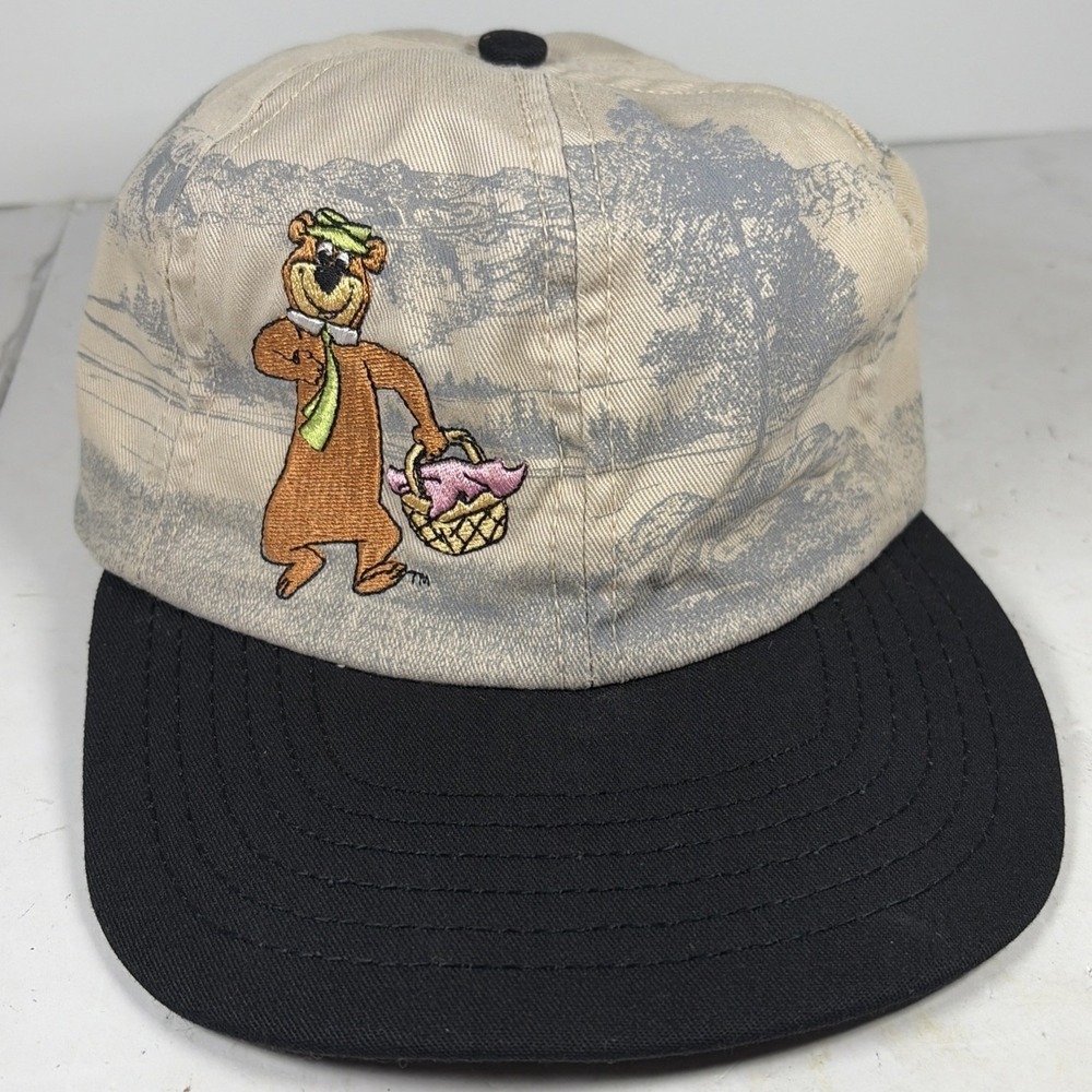 VTG Hamilton Stores Yellowstone Wrap Around Yogi Bear Strap Back Hat
